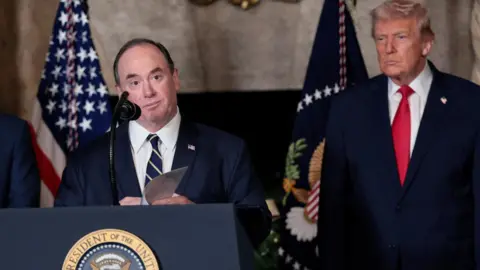 Reuters U.S. Secretary of the Navy John Phelan speaks, after President Donald Trump announced the Navy's "Golden Fleet", at Mar-a-lago in Palm Beach, Florida, U.S., December 22, 2025. 